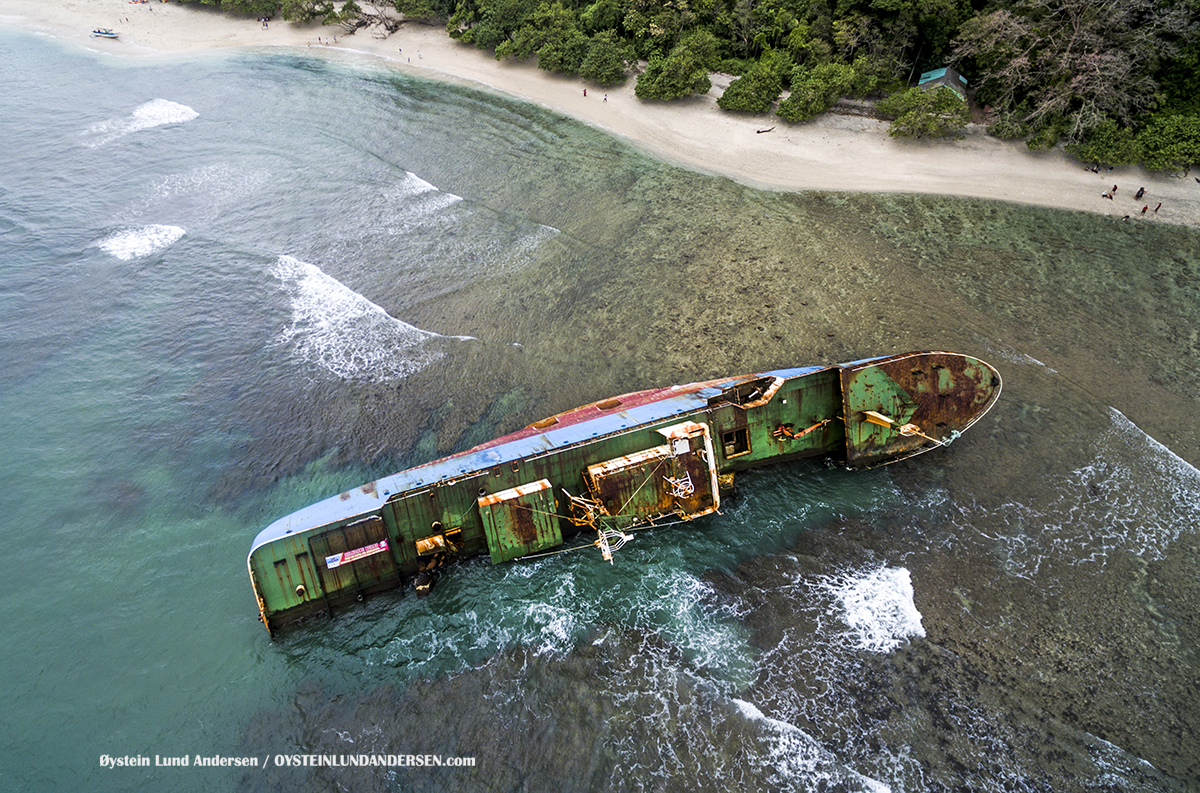 Pangandaran 2016 MV Viking ship capsized beach Indonesia DJI aerial