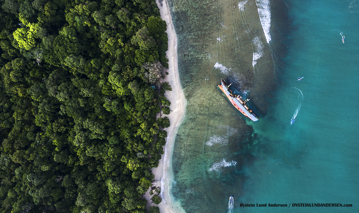 Pangandaran 2017 MV Viking ship capsized beach Indonesia DJI aerial
