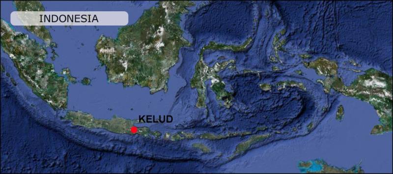 Kelud Volcano Indonesia MAp