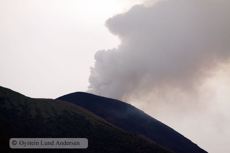 Mount Gamalama steaming.