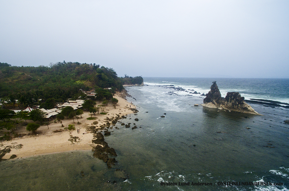 Sawarna Beach, West-Java, Java, Indonesia, Banten, Aerial, Drone, Phantom