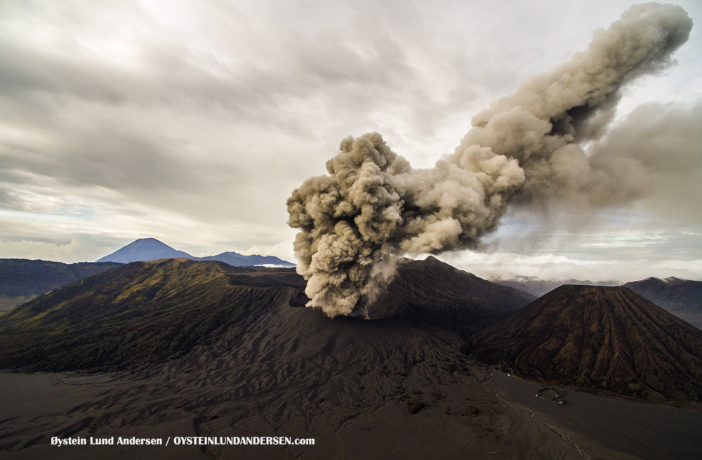 Bromo Eruption 2015 Indonesia ash lava Aerial