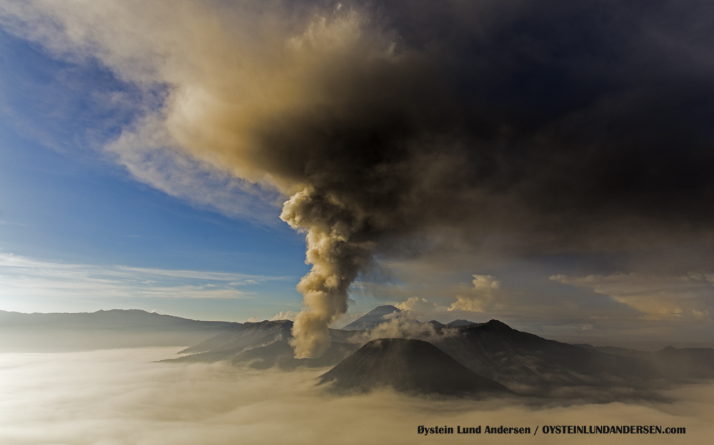 Aerial Bromo Volcano Tengger Eruption 2016
