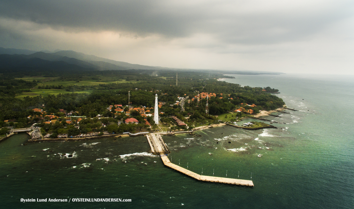 Anyer Lighthouse West Java Indonesia coast coral sunda straits Cikoneng Lighthouse