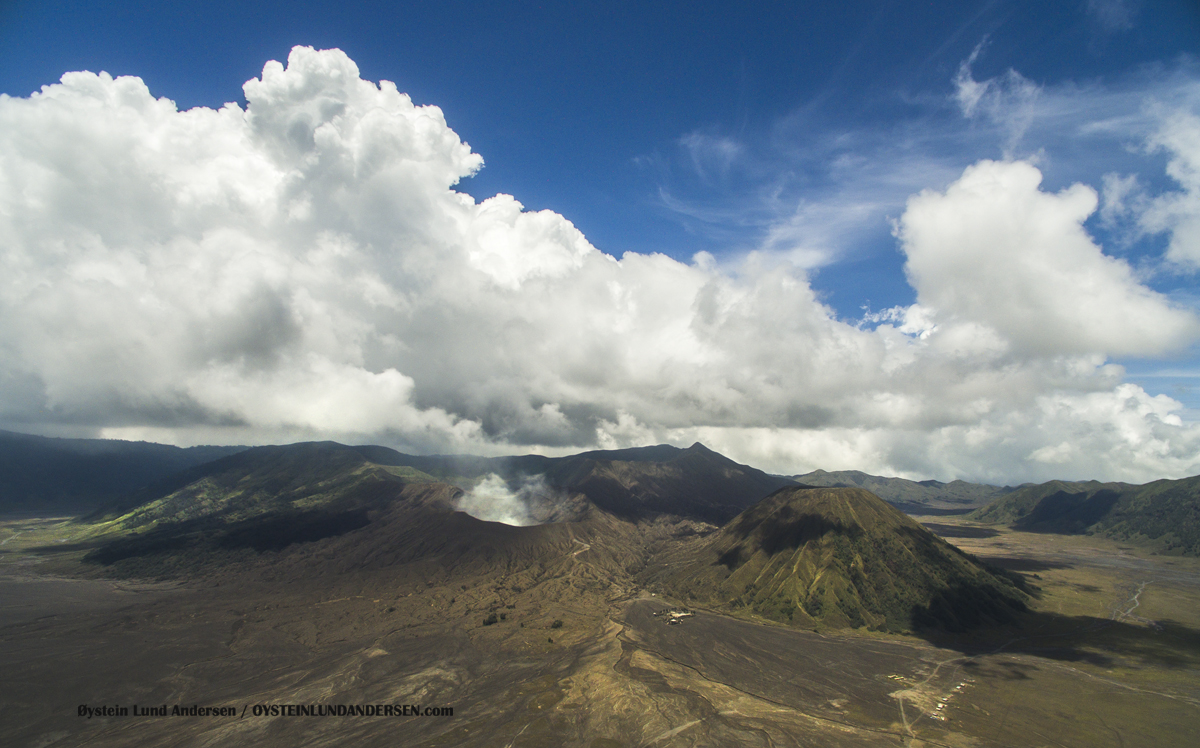 Aerial Drone Bromo Tengger Volcano Indonesia Eruption September-2016