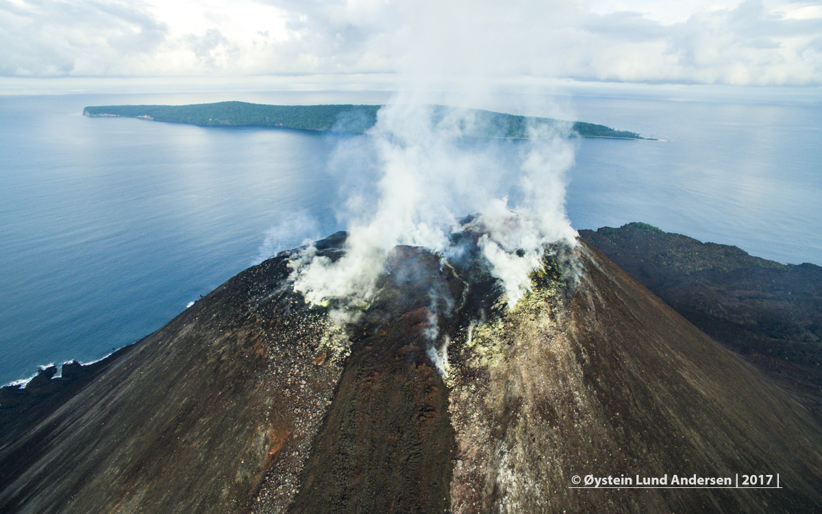 Aerial Krakatau 2017 volcano sunda java andersen