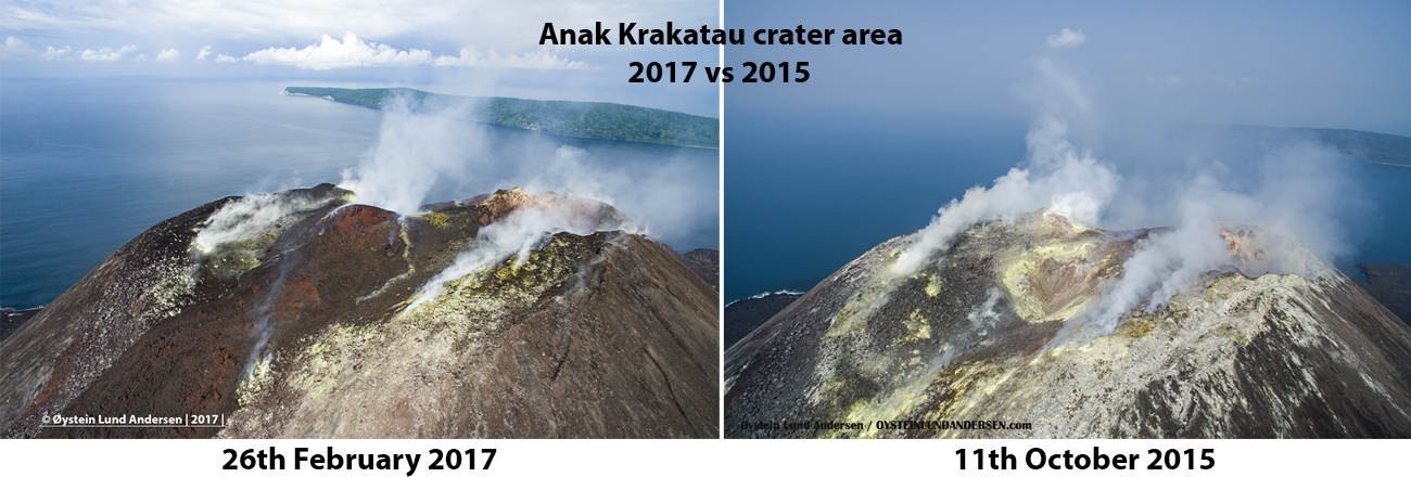 Krakatau crater 2017 lava flow andersen