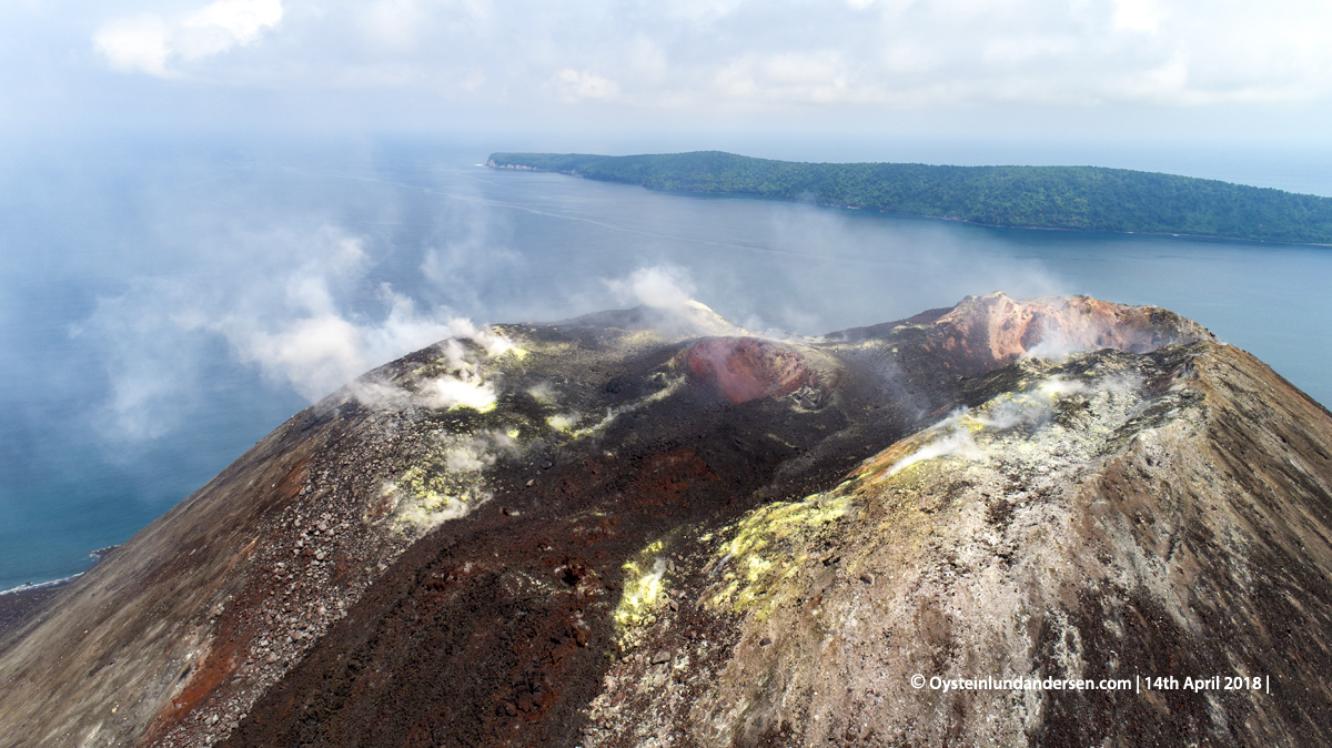 Anak-Krakatau, Krakatau, April, 2018, Volcano, Indonesia, Gunungapi,drone, aerial