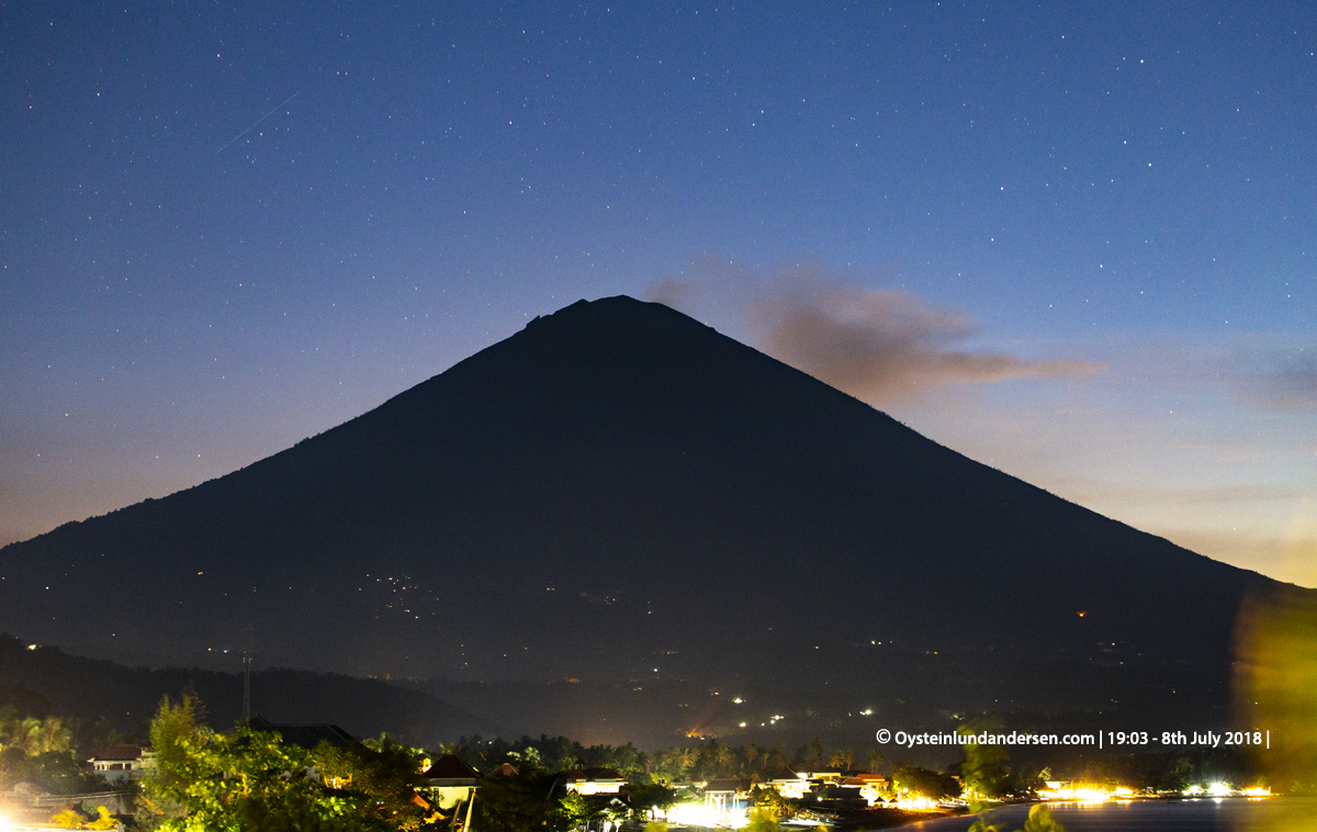 Agung Volcano eruption 2018 July Bali Indonesia Ash Plume Column