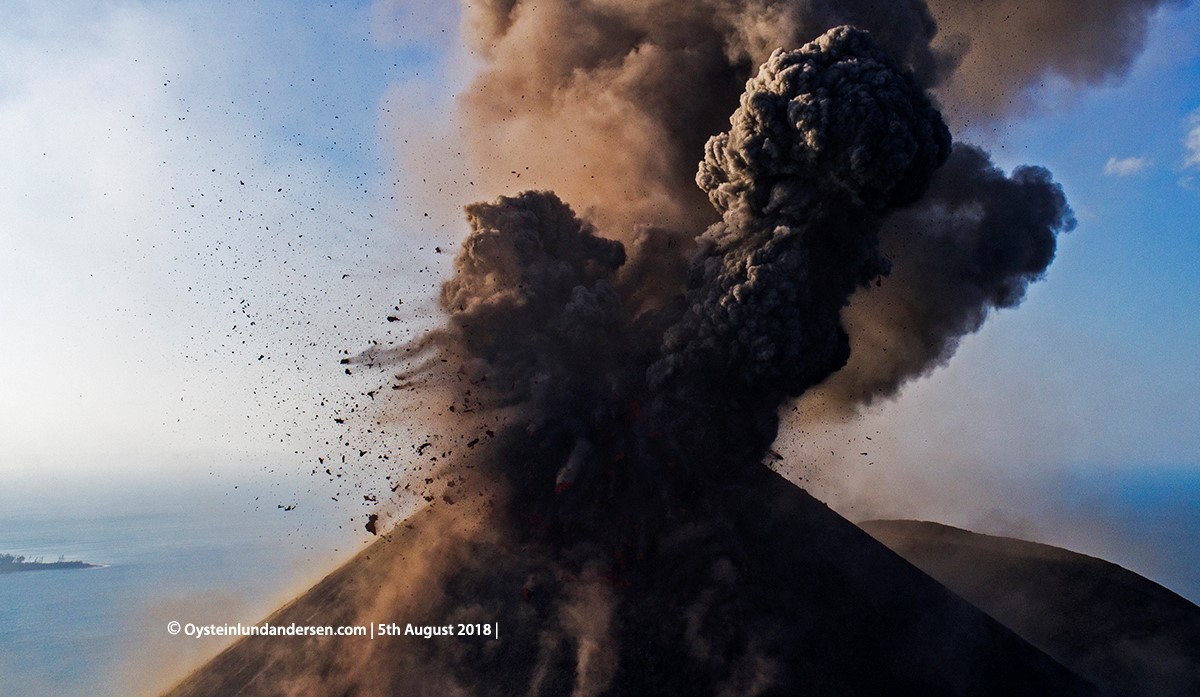 Krakatau Volcano Eruption Drone DJI August 2018 Indonesia Krakatoa 