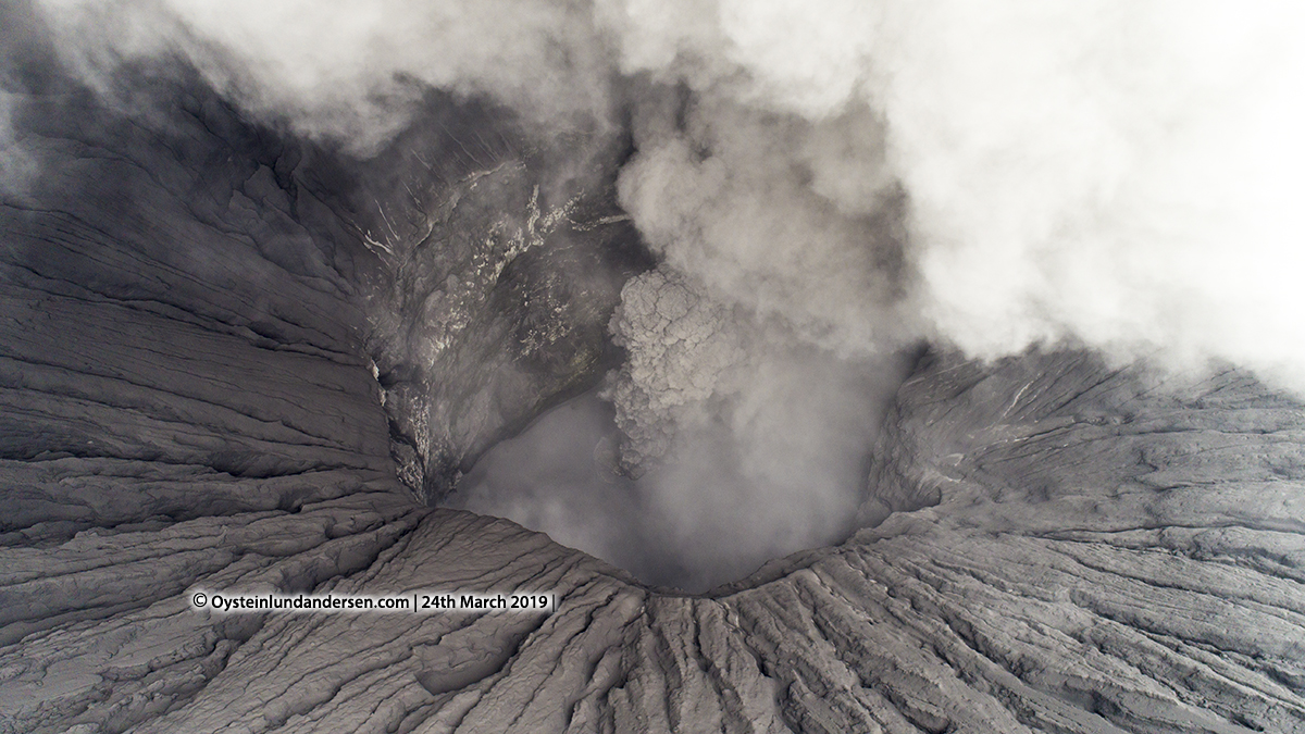 Bromo eruption march 2019 tengger drone