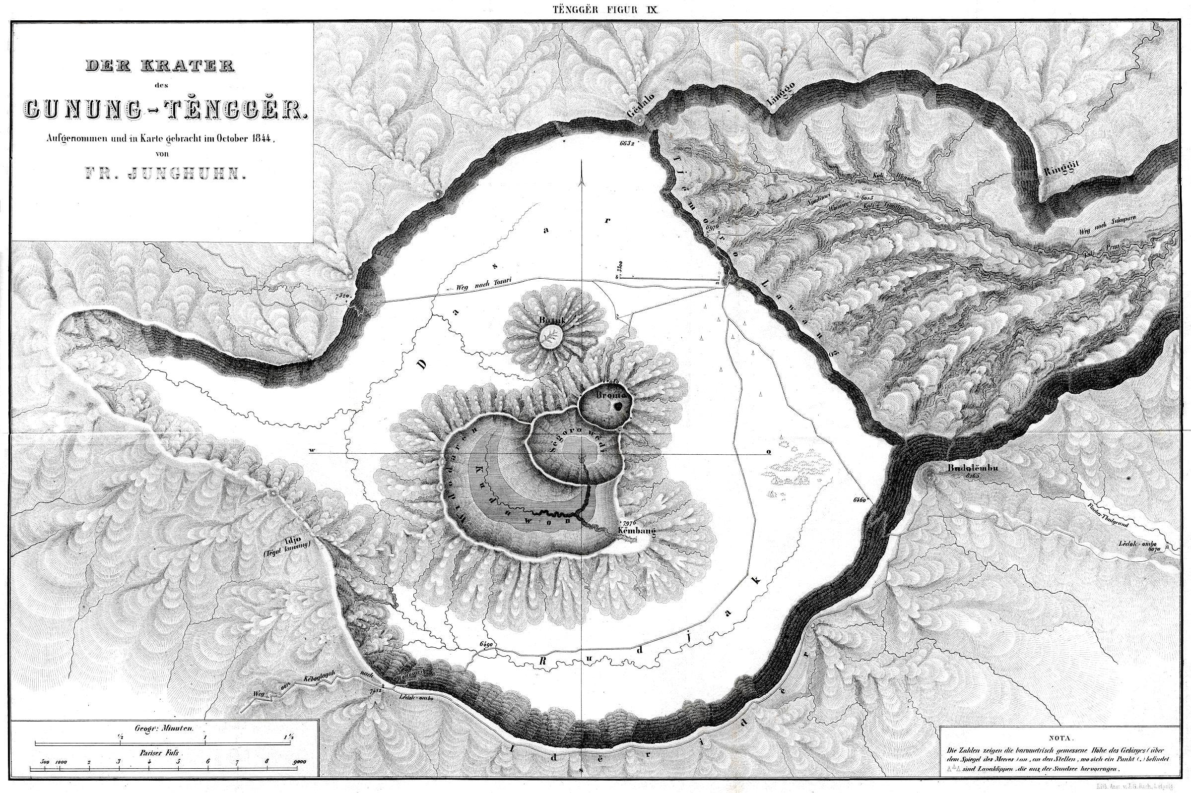 Caldera Tengger map Junghuhn