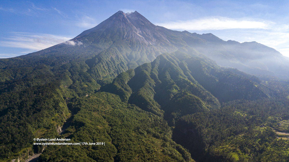 Aerial Drone Merapi June 2019 Volcano