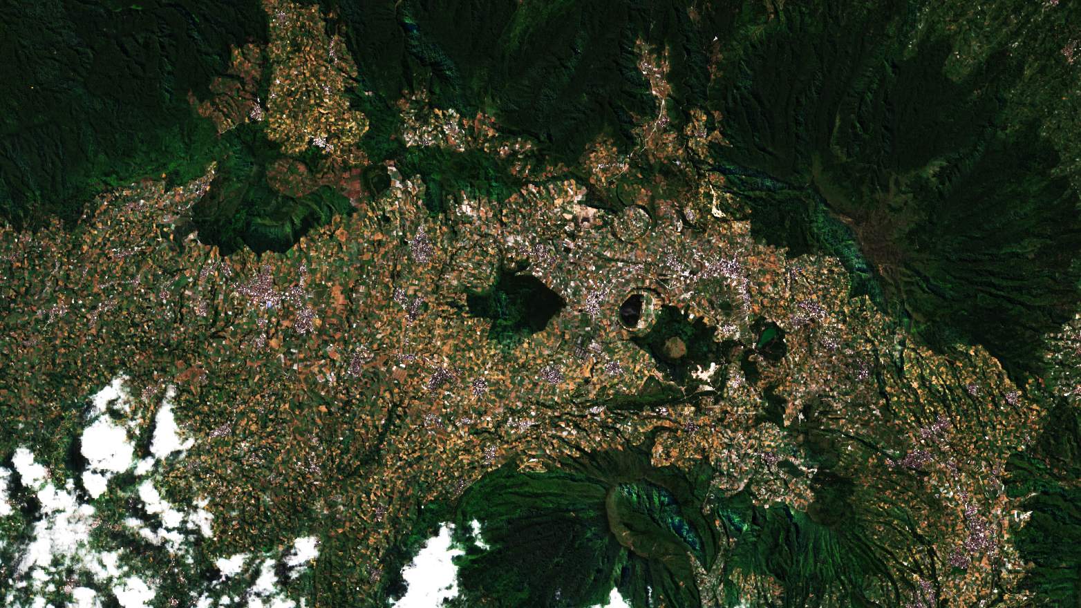 dieng plateau, indonesia, satellite, image, 2021