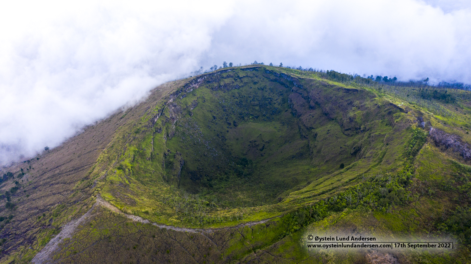 Guntur volcano Indonesia 2022 aerial